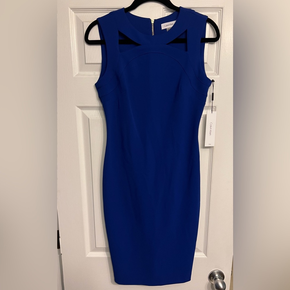 Calvin Klein Royal Blue Bodycon Midi Dress